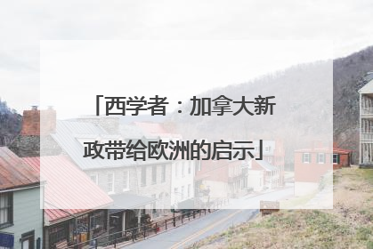 西学者：加拿大新政带给欧洲的启示
