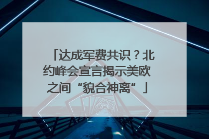 达成军费共识？北约峰会宣言揭示美欧之间“貌合神离”