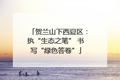 贺兰山下西夏区：执“生态之笔” 书写“绿色答卷”