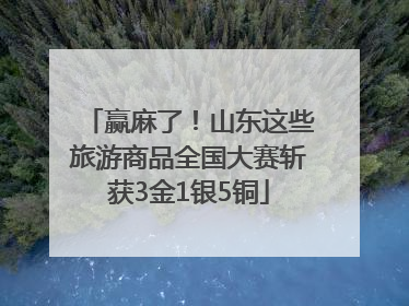 赢麻了！山东这些旅游商品全国大赛斩获3金1银5铜