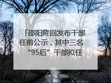邵阳隆回发布干部任前公示，其中三名“95后”干部拟任副科级领导，均系硕士选调生