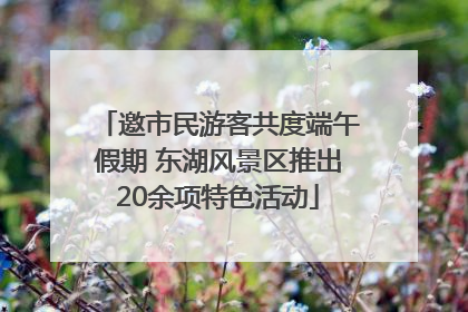 邀市民游客共度端午假期 东湖风景区推出20余项特色活动