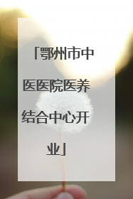 鄂州市中医医院医养结合中心开业