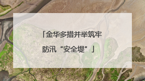 金华多措并举筑牢防汛“安全堤”