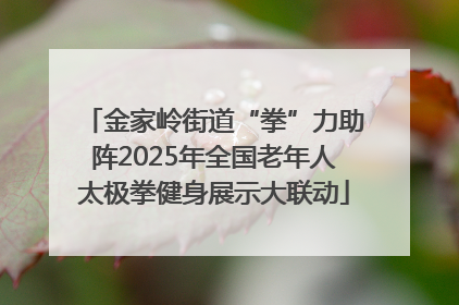 金家岭街道“拳”力助阵2025年全国老年人太极拳健身展示大联动