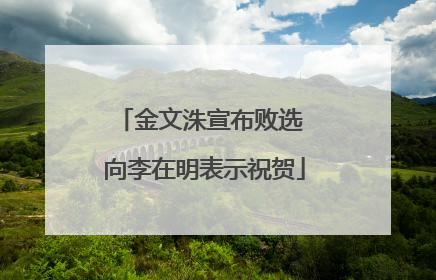 金文洙宣布败选 向李在明表示祝贺