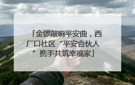 金锣敲响平安曲，西厂口社区“平安合伙人”携手共筑幸福家