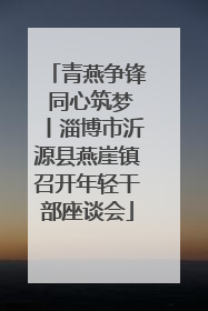 青燕争锋 同心筑梦丨淄博市沂源县燕崖镇召开年轻干部座谈会