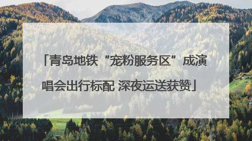 青岛地铁“宠粉服务区”成演唱会出行标配 深夜运送获赞