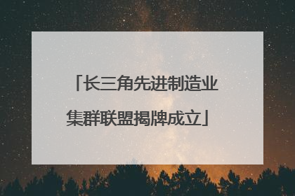 长三角先进制造业集群联盟揭牌成立