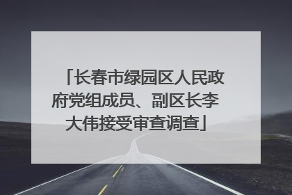 长春市绿园区人民政府党组成员、副区长李大伟接受审查调查