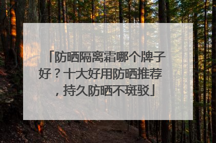 防晒隔离霜哪个牌子好？十大好用防晒推荐，持久防晒不斑驳