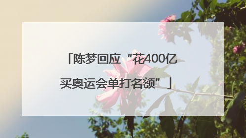 陈梦回应“花400亿买奥运会单打名额”