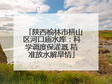 陕西榆林市横山区河口庙水库：科学调度保灌溉 精准放水解旱情