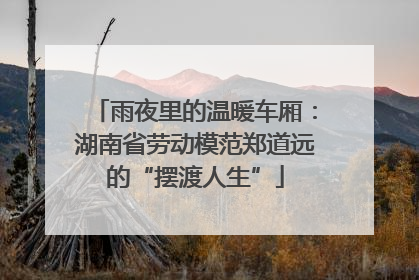 雨夜里的温暖车厢：湖南省劳动模范郑道远的“摆渡人生”