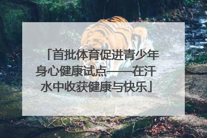 首批体育促进青少年身心健康试点——在汗水中收获健康与快乐
