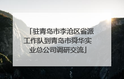 驻青岛市李沧区省派工作队到青岛市舜华实业总公司调研交流