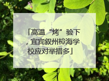 高温“烤”验下，宜宾叙州樟海学校应对举措多