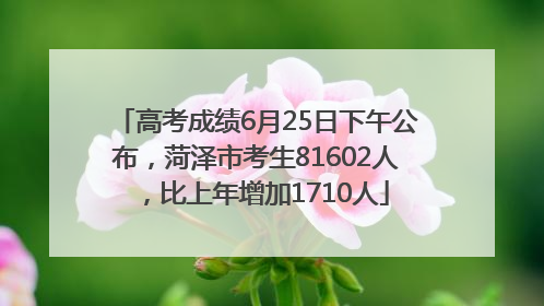 高考成绩6月25日下午公布，菏泽市考生81602人，比上年增加1710人