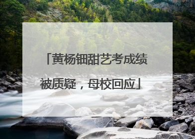黄杨钿甜艺考成绩被质疑，母校回应