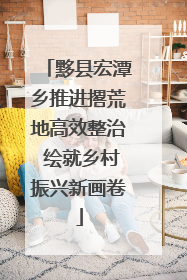 黟县宏潭乡推进撂荒地高效整治 绘就乡村振兴新画卷