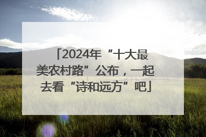 2024年“十大最美农村路”公布，一起去看“诗和远方”吧