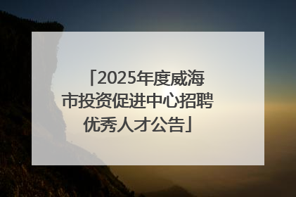 2025年度威海市投资促进中心招聘优秀人才公告
