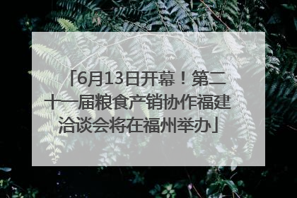6月13日开幕！第二十一届粮食产销协作福建洽谈会将在福州举办