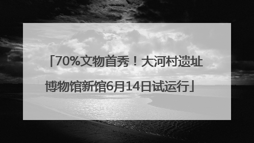 70%文物首秀！大河村遗址博物馆新馆6月14日试运行