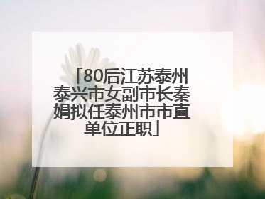 80后江苏泰州泰兴市女副市长秦娟拟任泰州市市直单位正职